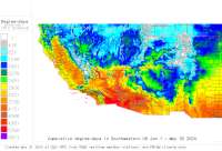 California USA base 32 degree-days to date