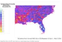 SWD SE difference from 30-yr normals this year to date