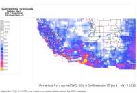 SWD SW difference from 30-yr normals this year to date