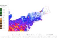 NE US deviations from normal to date