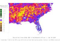 SE US deviations from normal to date