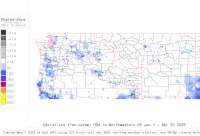 NW US deviations from normal to date