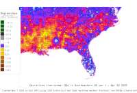 SE US deviations from normal to date