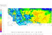 Montana USA base 32 degree-days to date