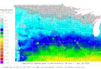 Minnesota USA base 32 degree-days to date