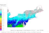 Massachusetts USA base 32 degree-days to date