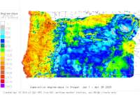 Oregon USA base 32 degree-days to date