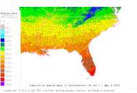 South Carolina USA base 32 degree-days to date