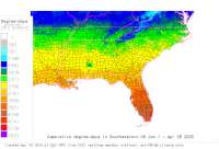 North Carolina USA base 32 degree-days to date