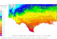 South Central base 41 degree-days to date